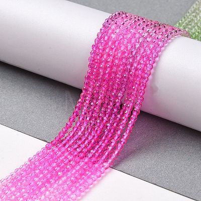 Transparent Gradient Color Glass Beads Strands GLAA-G101-2mm-09-1