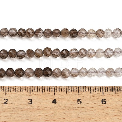 Gradient Color Natural Smoky Quartz Beads Strands G-Z106-A05-4mm-01-1