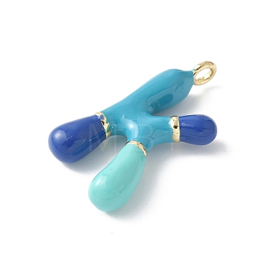 Brass Enamel Pendants KK-E093-03G-K-02-1