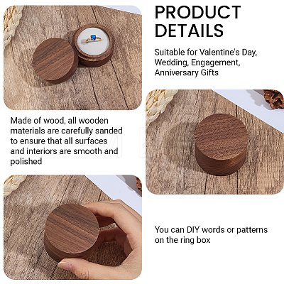 Round Wood Ring Storage Boxes AJEW-CL0005-46A-1