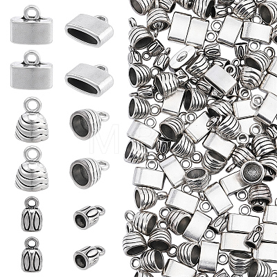 120Pcs 3 Styles Alloy Cord Ends FIND-WR0013-12-1