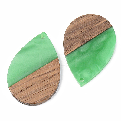 Opaque Resin & Walnut Wood Pendants RESI-S389-037A-C03-1