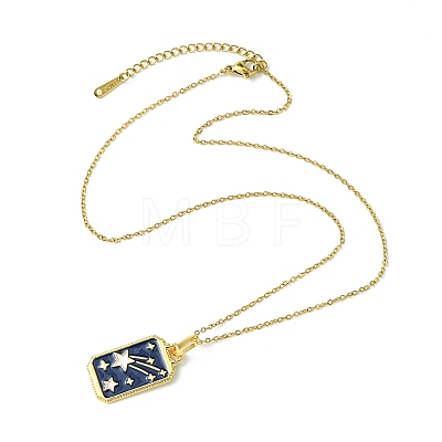 Rectangle Tarot 304 Stainless Steel with Enamel Pendant Necklaces for Women NJEW-G157-01G-03-1