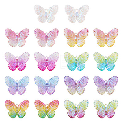  18Pcs 9 Colors Transparent Resin Pendants RESI-TA0002-03-1