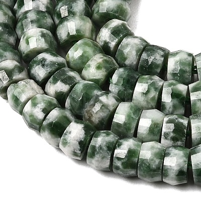 Natural Green Spot Jasper Heishi Beads Strands G-A299-A22-01-1