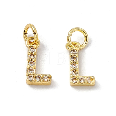 Real 18K Gold Plated Brass Micro Pave Clear Cubic Zirconia Charms KK-E068-VB452-L-1