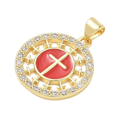 Religion Cross Brass Micro Pave Clear Cubic Zirconia Pendants CU-CBA83A6-03E-G03-1