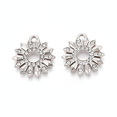 Alloy Rhinestone Pendants FIND-N008-22P-1