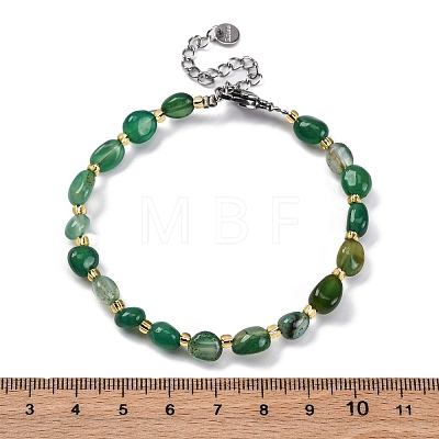 Natural Agate Beaded Bracelets for Women G-P563-07P-01-1