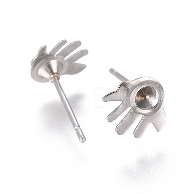 304 Stainless Steel Ear Stud Components STAS-F222-044-1