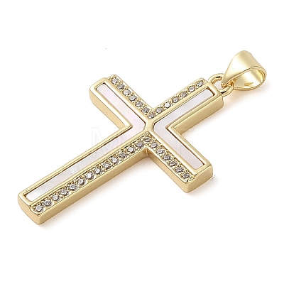 Brass Micro Pave Cubic Zirconia Pendants KK-I712-52G-02-1
