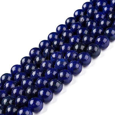 Natural Lapis Lazuli Round Beads Strands G-I181-10-12mm-1