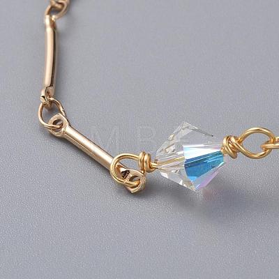 Bicone Austrian Crystal Chain Necklaces NJEW-JN02589-1