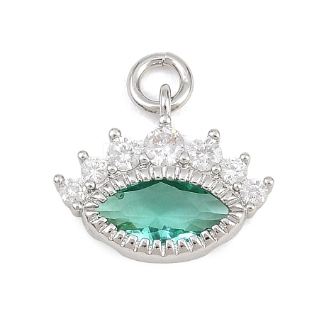 Brass Colorful Cubic Zirconia Pendants KK-E800-04P-1