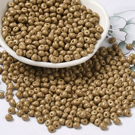 6/0 Opaque Baking Paint Glass Seed Beads SEED-M012-02A-16-1