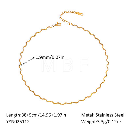 Stainless Steel Wavy Snake Chain Necklaces for Women MB0752-1-1