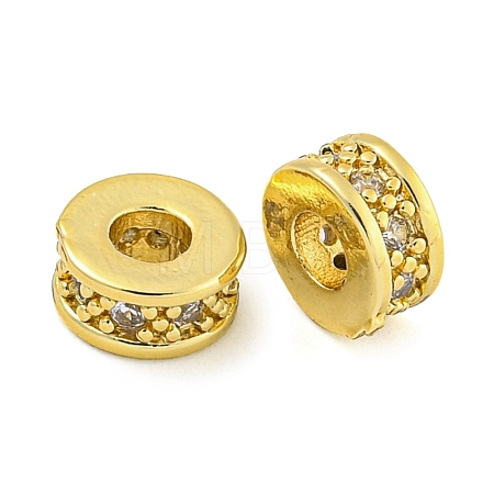 Rack Plating Brass Micro Pave Cubic Zirconia Spacer Beads KK-F089-39B-G05-1