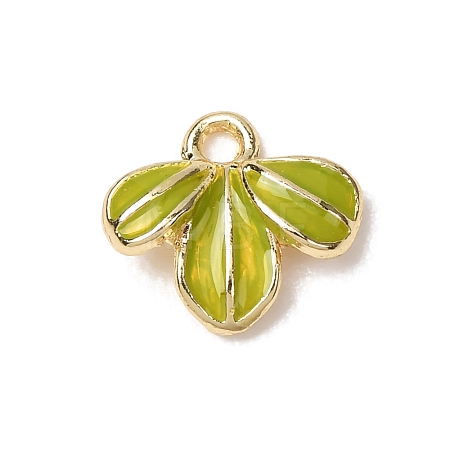 Alloy with Yellow Green Enamel Charms AL-CBA25EB-02-1