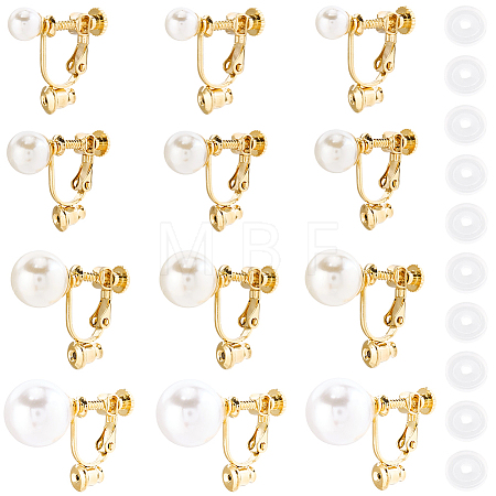 24Pcs 4 Styles 316 Surgical Stainless Steel Clip-on Earring Converters Findings STAS-SC0010-35G-1