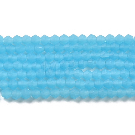 Imitation Jade Frosted Glass Bead Strands GLAA-F029-JM4mm-B03-1
