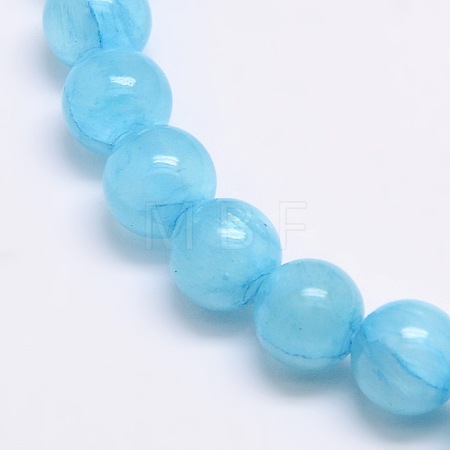 Dyed Natural Green Jade Beads Strands JBS053-8MM-31-1