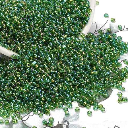 Round Transparent Colors Rainbow Glass Seed Beads X-SEED-A007-2mm-167-1