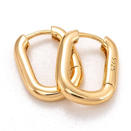 925 Sterling Silver Huggie Hoop Earrings EJEW-H110-09G-1
