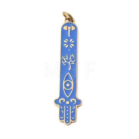 304 Stainless Steel Enamel Pendants STAS-F335-01B-1