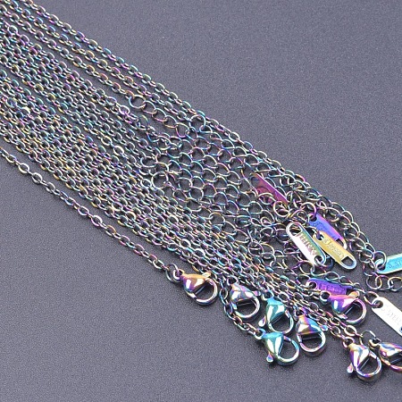 304 Stainless Steel Cable Chain Necklaces for DIY Jewelry Making Accessories EH9991-14-1