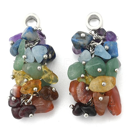 Natural Gemstone Pendants PALLOY-JF00188-01-1
