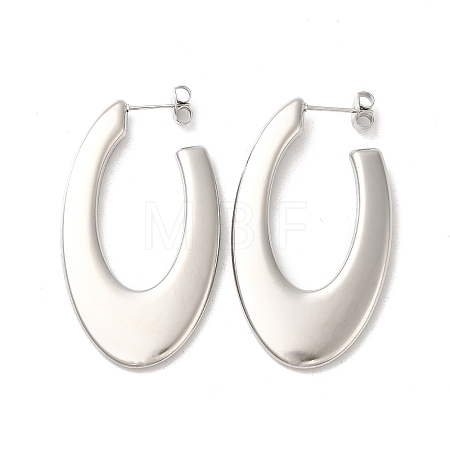 Non-Tarnish 304 Stainless Steel Oval Stud Earrings EJEW-Z022-25P-1