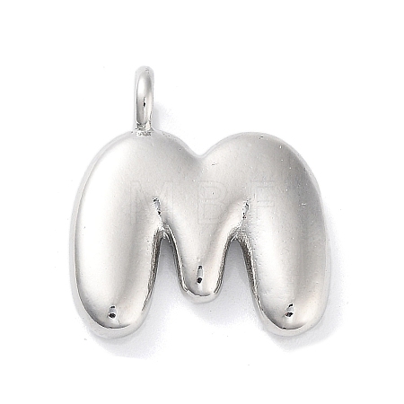 Rack Plating Brass Balloon Letter Pendants KK-C050-01P-M-1