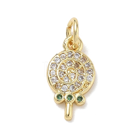 Brass with Emerald Rhinestone Charms RB-CBA6830-09G-1