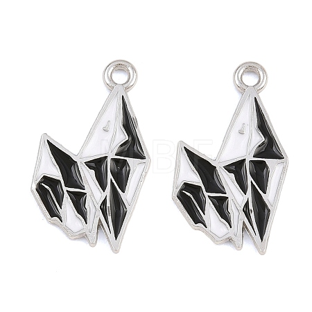 Alloy with Black Enamel Pendants AL-CBA2919-02P-03-1