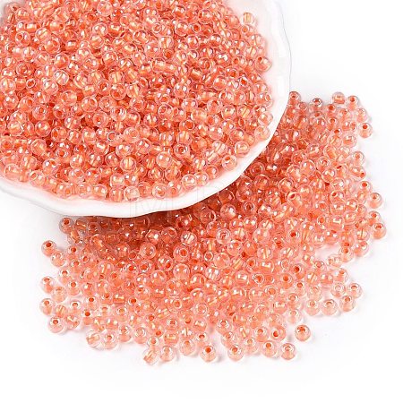 6/0 Transparent Inside Colours Glass Seed Round Beads SEED-N006-004J-1
