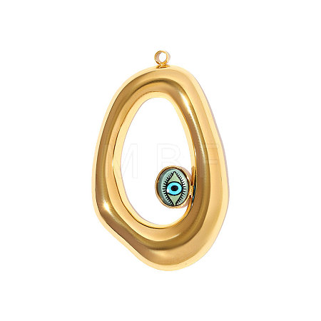 304 Stainless Steel Glass Big Pendants STAS-OY008-95G-1