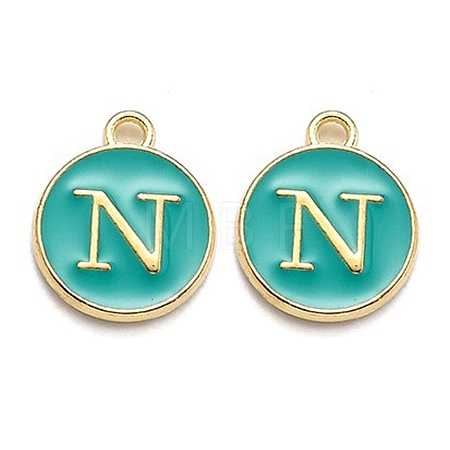 Golden Plated Alloy Enamel Charms LS-ENAM-Q437-15N-1