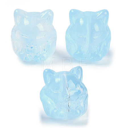 Transparent Spray Paint Glass Beads GLAA-H035-01E-1