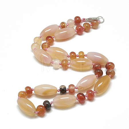 Natural Carnelian Beaded Necklaces NJEW-S388-18-1