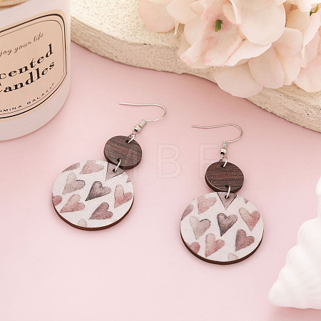 Valentine's Day Wood Dangle Earrings FS-WGB34A3-16-1