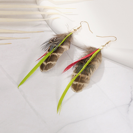 Bohemian Style Feather Dangle Earrings FS-WG092BC-02-1