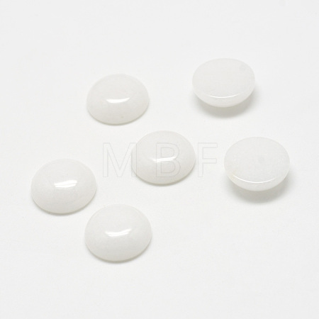 Natural White Jade Gemstone Cabochons G-T020-8mm-04-1