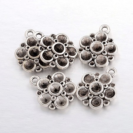 Flower Alloy Pendant Rhinestone Settings X-EBB006Y-1
