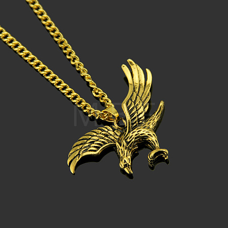 Tibetan Style Alloy Eagle Pendant Twisted Chain Necklaces for Men FS-WGDD367-01-1