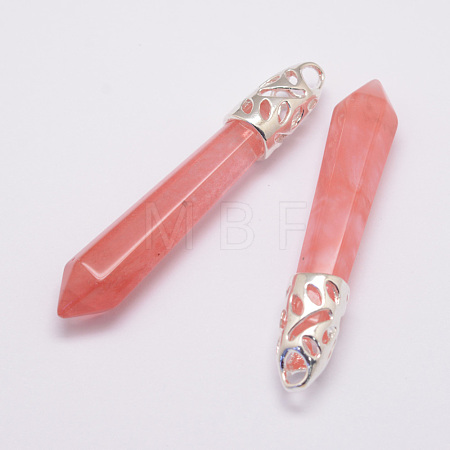 Watermelon Stone Glass Big Pointed Pendants G-D860-C24-P-1