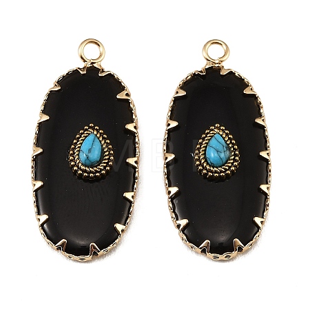 Natural Obsidian & Synthetic Turquoise Carved Pendants GG-CBA5963-02G-1