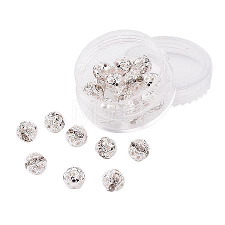 Brass Rhinestone Beads RB-JP0001-8mm-01S-1