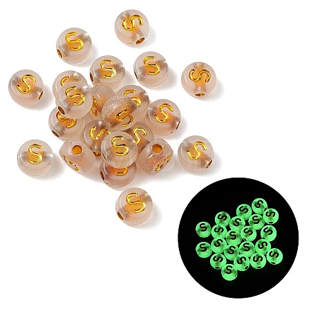 Luminous Transparent Acrylic Beads OACR-P037-01B-S-1