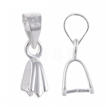 Silver Color Plated Brass Ice Pick Pinch Bails X-KK-E143-S1-1