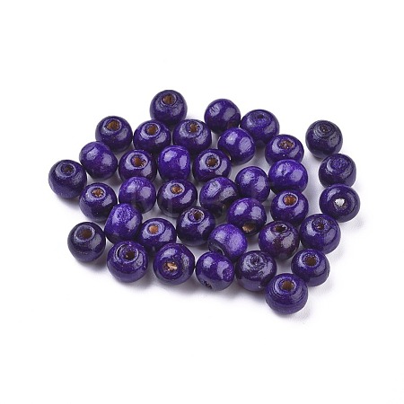Dyed Natural Wood Beads WOOD-Q006-8mm-12-LF-1